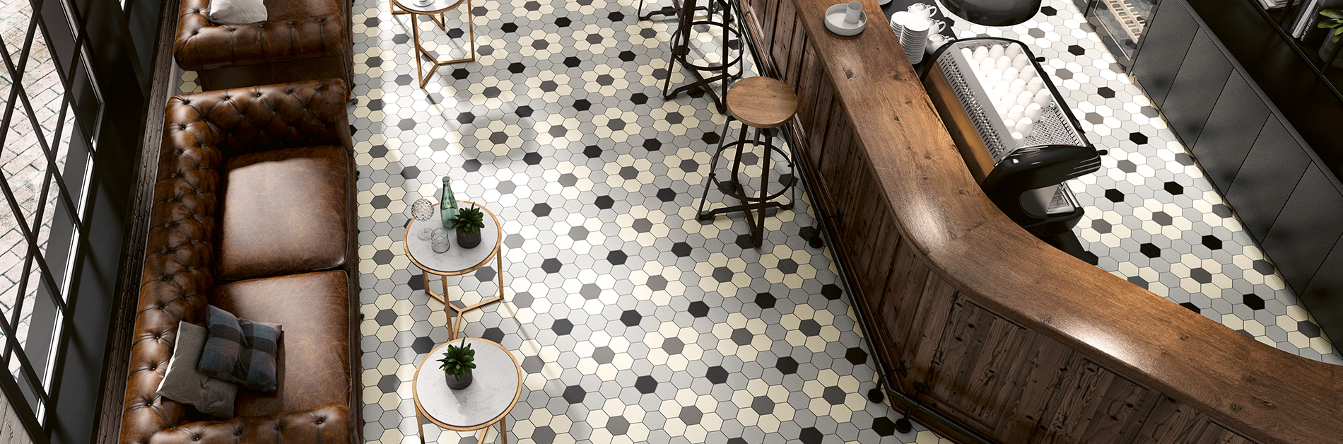 Dekorfliesen für den Boden.